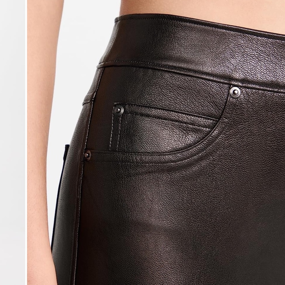 Leather Like ankle skinny pants - Picture 3 of 9